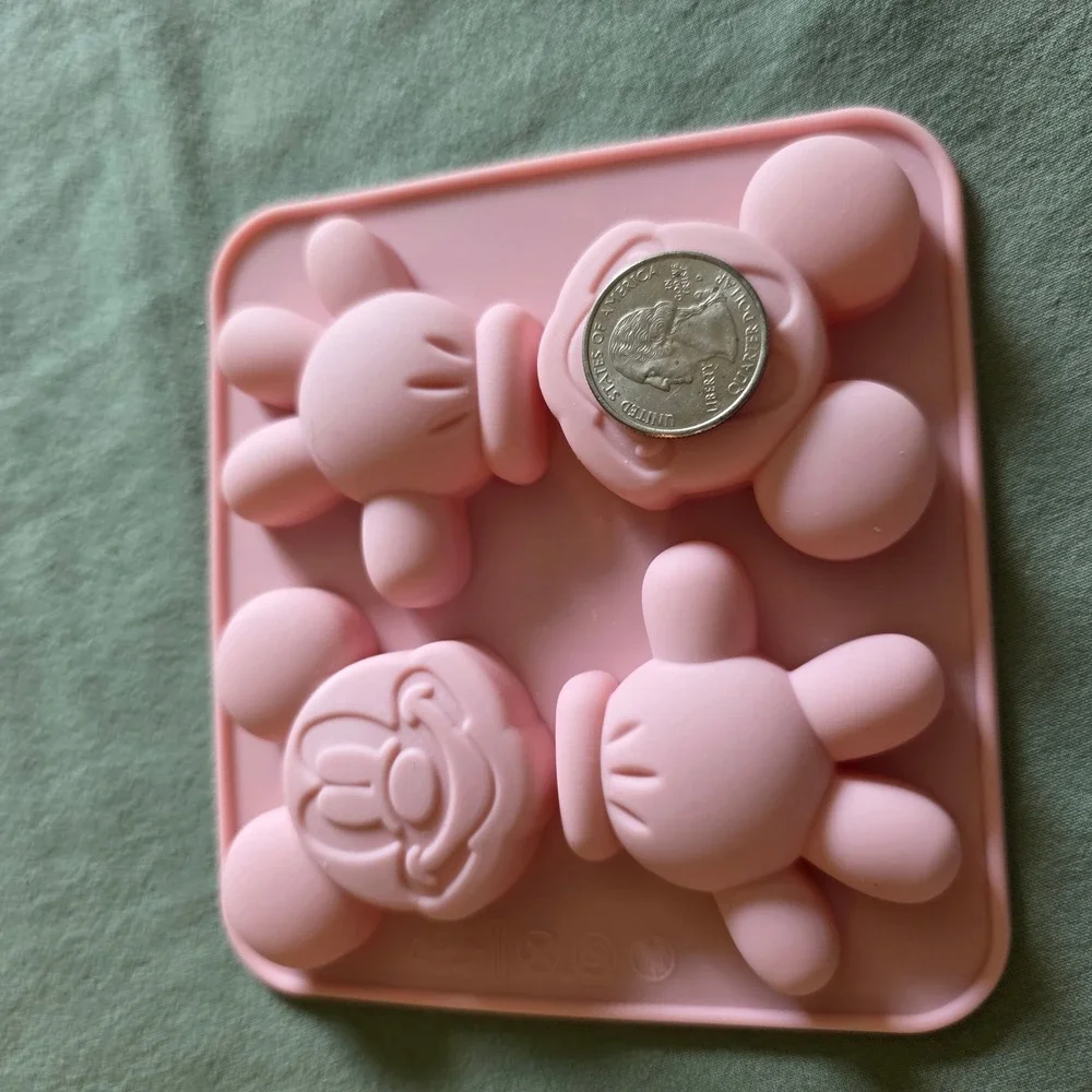 Disney Mickey Mouse Pink Silicone Mold Epoxy Soap Craft Tray Large Wax Melts